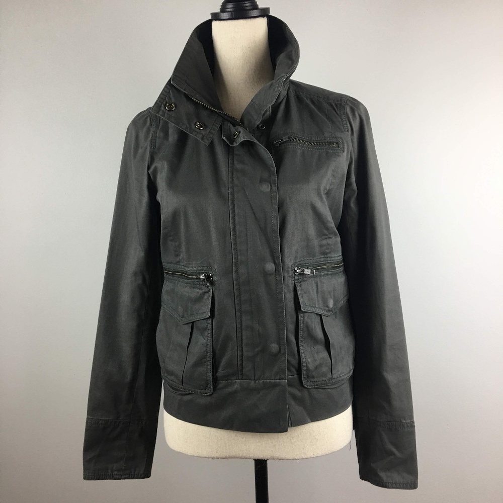 J.Crew olive green zip-up utility field jacket